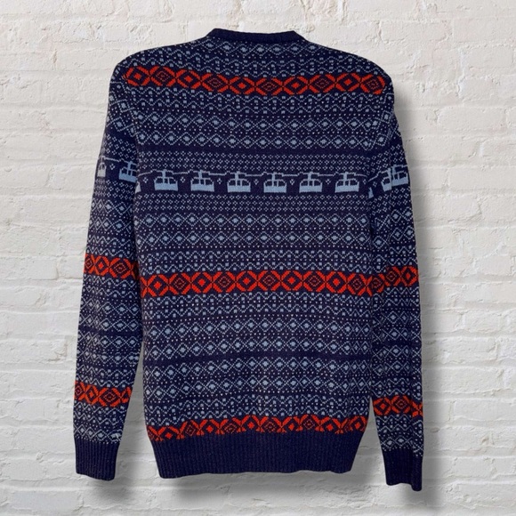 Original Penguin by Munsingwear Ski Lift Sweater Navy Wool Blend Men’s Medium - Picture 3 of 12